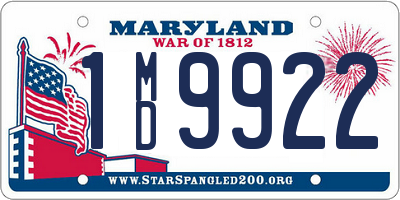 MD license plate 1MD9922