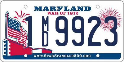 MD license plate 1MD9923