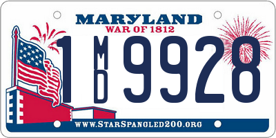 MD license plate 1MD9928