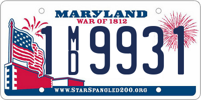 MD license plate 1MD9931