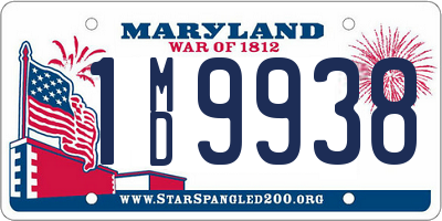 MD license plate 1MD9938