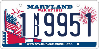 MD license plate 1MD9951