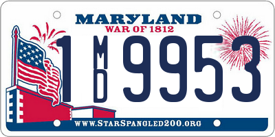 MD license plate 1MD9953