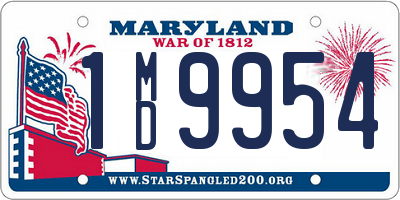 MD license plate 1MD9954