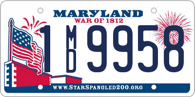 MD license plate 1MD9958