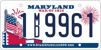 MD license plate 1MD9961