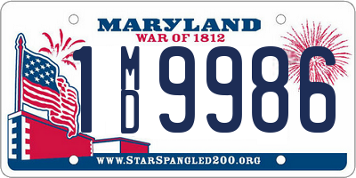 MD license plate 1MD9986