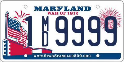 MD license plate 1MD9999