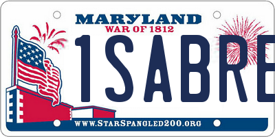 MD license plate 1SABRES