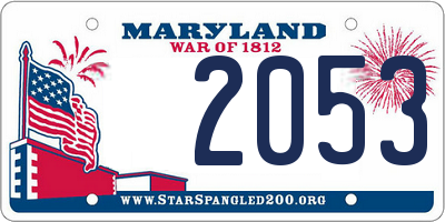 MD license plate 2053