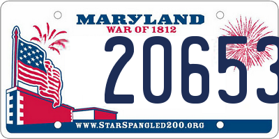 MD license plate 20653