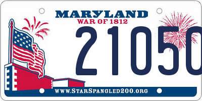 MD license plate 21050