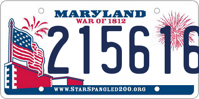 MD license plate 2156160