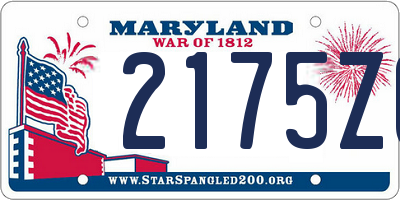 MD license plate 2175Z0