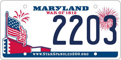 MD license plate 2203