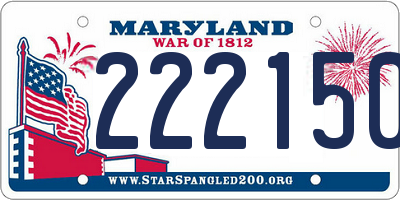 MD license plate 222150M