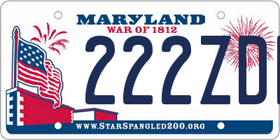 MD license plate 222ZDL