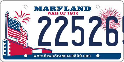 MD license plate 225265