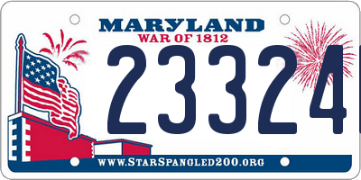 MD license plate 23324F