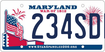 MD license plate 234SDF