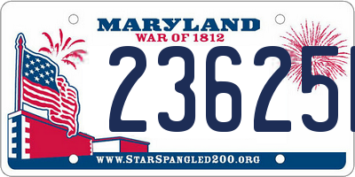 MD license plate 23625H