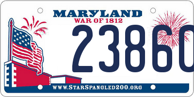 MD license plate 23860