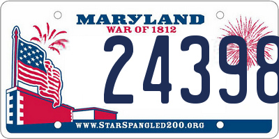 MD license plate 24398