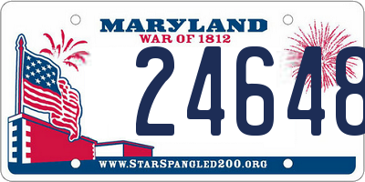 MD license plate 24648