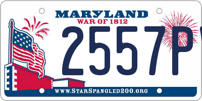 MD license plate 2557PV