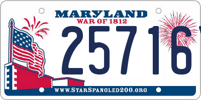 MD license plate 25716Y