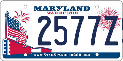 MD license plate 2577Z9