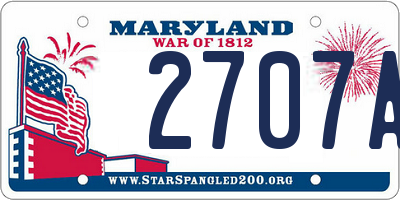 MD license plate 2707A