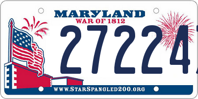 MD license plate 27224Z