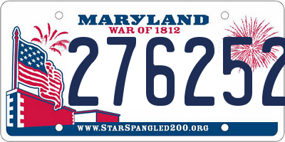 MD license plate 276252T