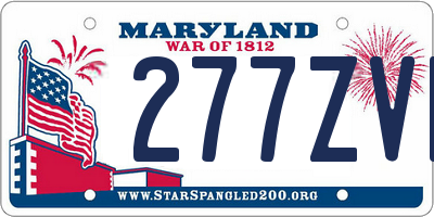 MD license plate 277ZVP