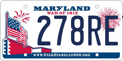 MD license plate 278REY