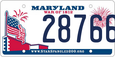 MD license plate 28766