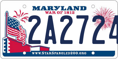 MD license plate 2A27245