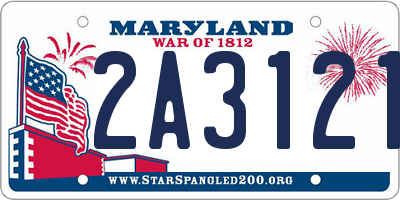 MD license plate 2A31213