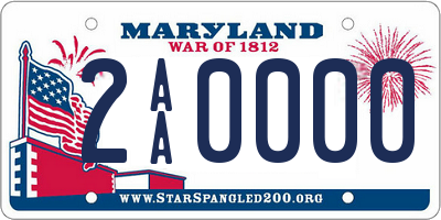 MD license plate 2AA0000