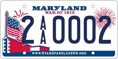 MD license plate 2AA0002