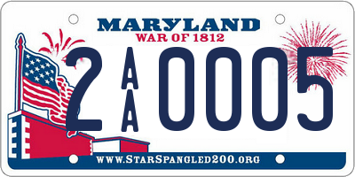 MD license plate 2AA0005