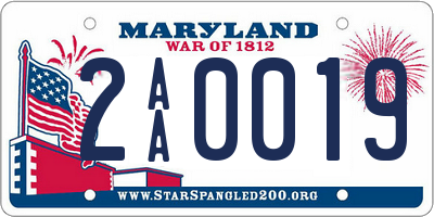 MD license plate 2AA0019