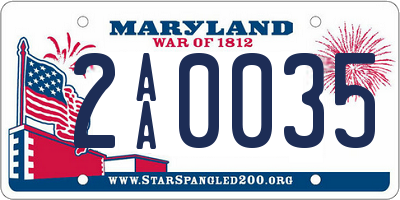 MD license plate 2AA0035