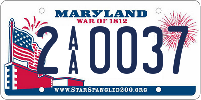 MD license plate 2AA0037