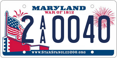 MD license plate 2AA0040