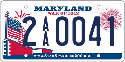 MD license plate 2AA0041