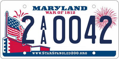 MD license plate 2AA0042