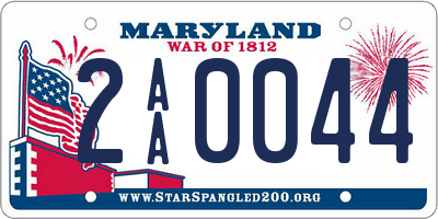 MD license plate 2AA0044