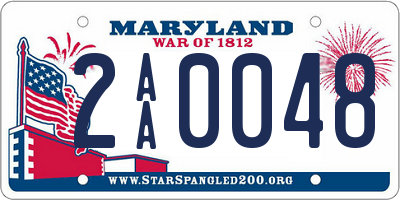 MD license plate 2AA0048